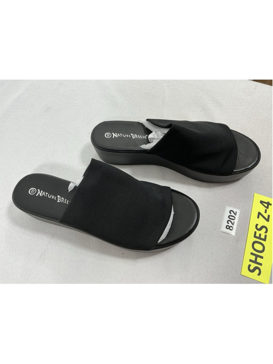 Nature Breeze Shoes - Womans New Nature Breeze Platform Slip On Slide Sandals 10 Black